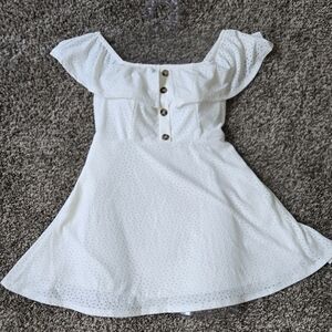 Speechless White Dress with Ruffle top